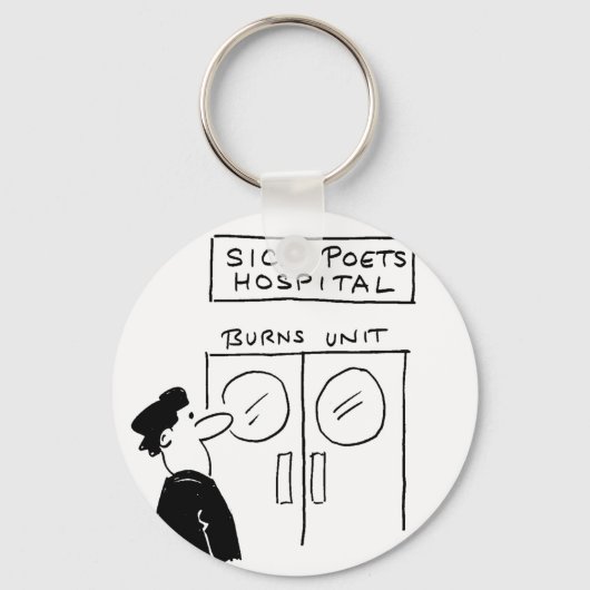 Funny Poet Hospital Cartoon Sleutelhanger (Voorkant)