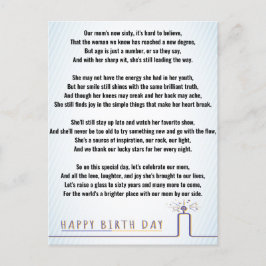 Funny Poetry voor 60th Birthday mama Briefkaart