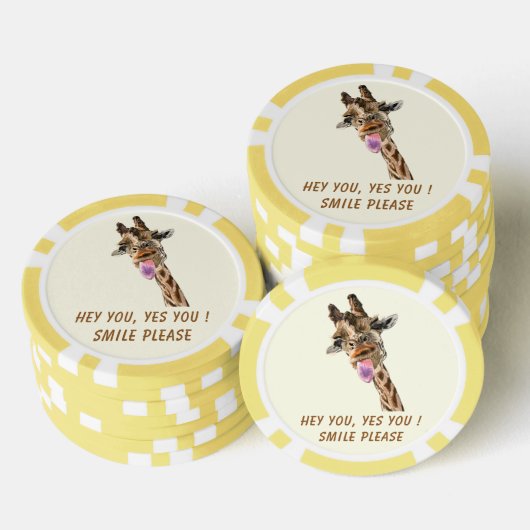 Funny Poker Chips Speelse Giraffe - Smile (Opstapeling)