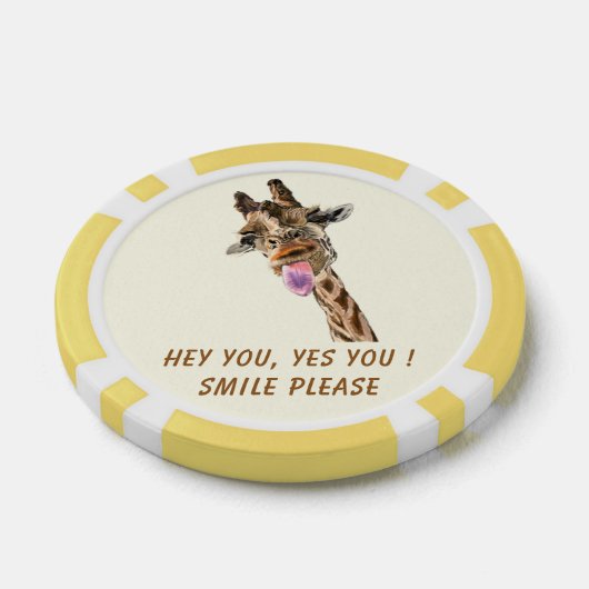 Funny Poker Chips Speelse Giraffe - Smile (Enkel)