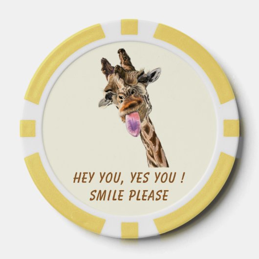 Funny Poker Chips Speelse Giraffe - Smile (Voorkant)