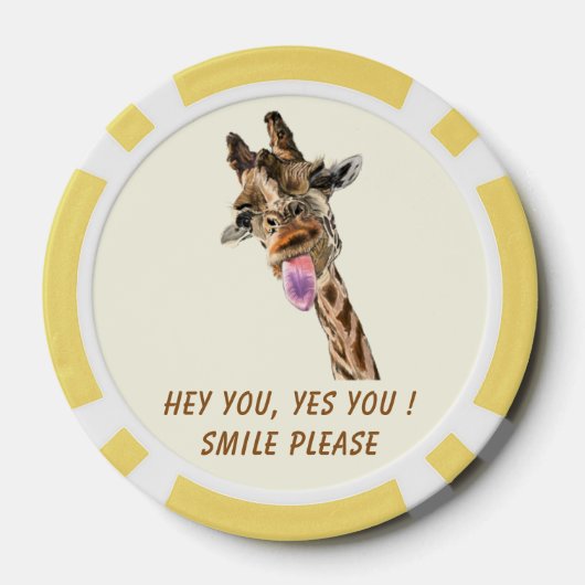 Funny Poker Chips Speelse Giraffe - Smile (Achterkant)