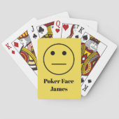 Funny Poker Face Emoji on Yellow Add Jouw naam Pokerkaarten (Achterkant)