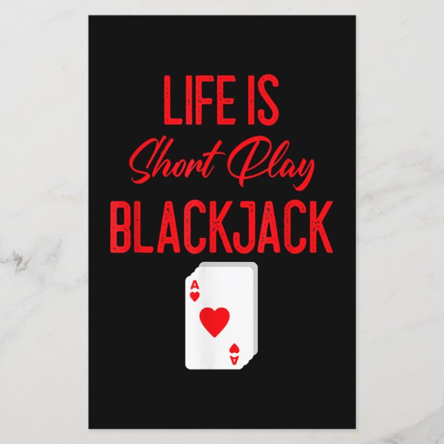 Funny Poker | Het leven is Blackjack met een kort  (Voorkant)