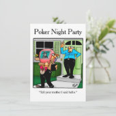 Funny Poker Night Party-uitnodigingen Kaart (Staand voorkant)