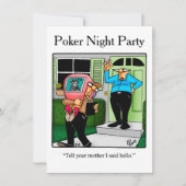 Funny Poker Night Party-uitnodigingen Kaart (Voorkant)