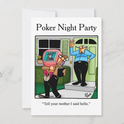 Funny Poker Night Party-uitnodigingen Kaart (Voorkant)