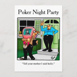 Funny Poker Night Party-uitnodigingen Kaart