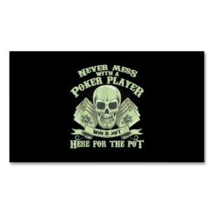 Funny Poker   Nooit meer met een pokerspeler Magnetisch Visitekaartje