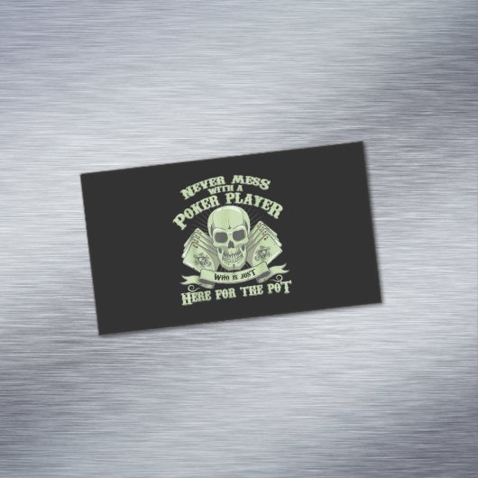 Funny Poker | Nooit meer met een pokerspeler Magnetisch Visitekaartje (Voorbeeld)