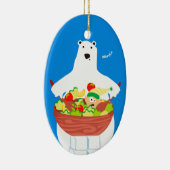 Funny polaire beer elf salade kerstversiering keramisch ornament (Rechts)