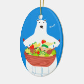 Funny polaire beer elf salade kerstversiering keramisch ornament (Links)