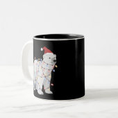 Funny Polar Bear Christmas Animal Lights Lover  Tweekleurige Koffiemok (Voorkant links)