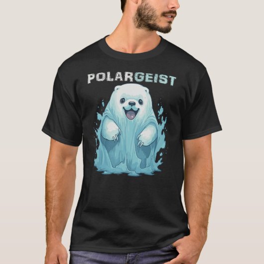 Funny Polar Bear Halloween Tshirt Poltergeist Ghos (Voorkant)
