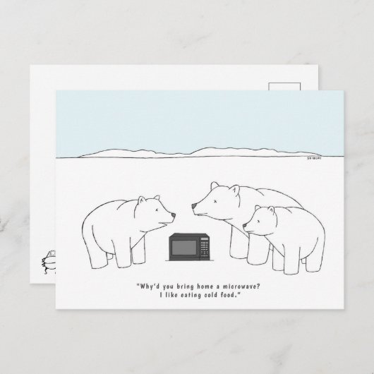 Funny Polar Beer Afbeelding Cartoon Cub Joke Briefkaart (Voorkant / Achterkant)