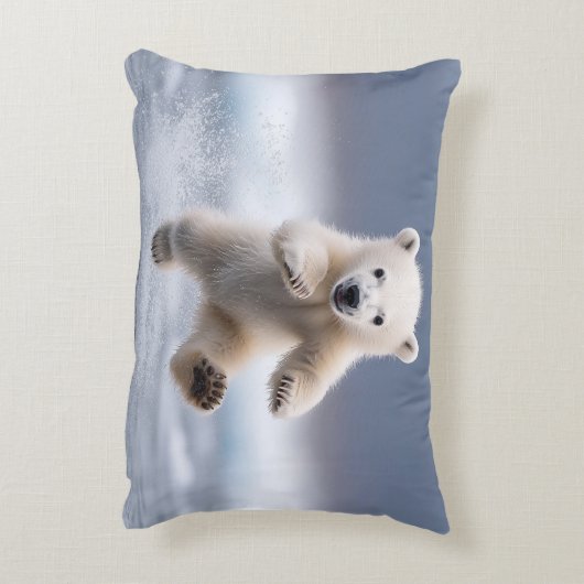 Funny Polar Beer Cub Accent Kussen (Achterkant (Verticaal))