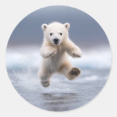 Funny Polar Beer Cub Ronde Sticker (Voorkant)