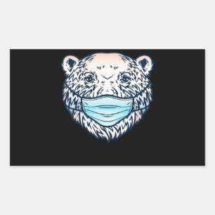 Funny Polar Beer die een Dierenvriend van het gezi Rechthoekige Sticker