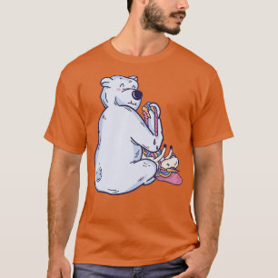 Funny Polar Beer Eating Unicorn Rainbow Guts Humor T-shirt