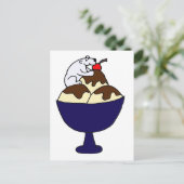 Funny Polar Beer Eet Ice Cream Sundae Briefkaart (Staand voorkant)