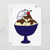 Funny Polar Beer Eet Ice Cream Sundae Briefkaart (Voorkant / Achterkant)