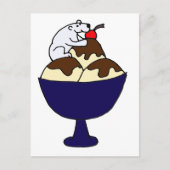 Funny Polar Beer Eet Ice Cream Sundae Briefkaart (Voorkant)