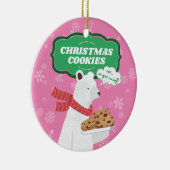 Funny polar beer kerstkoekjes gepersonaliseerd keramisch ornament (Rechts)