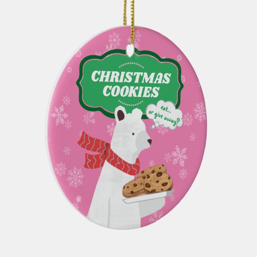 Funny polar beer kerstkoekjes gepersonaliseerd keramisch ornament (Rechts)