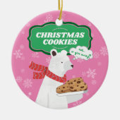 Funny polar beer kerstkoekjes gepersonaliseerd keramisch ornament (Voorkant)
