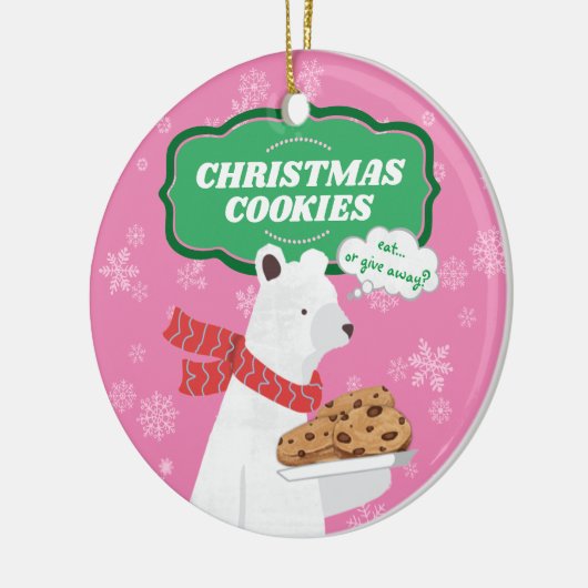 Funny polar beer kerstkoekjes gepersonaliseerd keramisch ornament (Links)