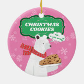 Funny polar beer kerstkoekjes gepersonaliseerd keramisch ornament (Achterkant)