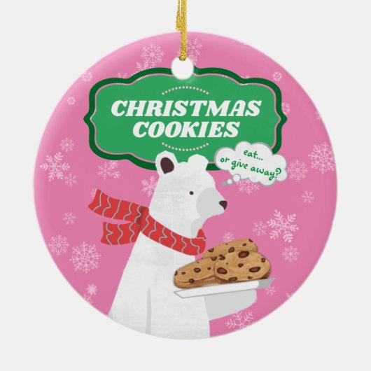 Funny polar beer kerstkoekjes gepersonaliseerd keramisch ornament (Achterkant)