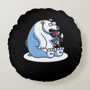 Funny Polar Beer Penguin Ice Cream Dierenvriend Rond Kussen