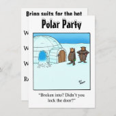 Funny Polar Party-uitnodigingen Kaart (Voorkant / Achterkant)