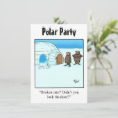 Funny Polar Party-uitnodigingen Kaart (Staand voorkant)
