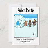Funny Polar Party-uitnodigingen Kaart (Voorkant)