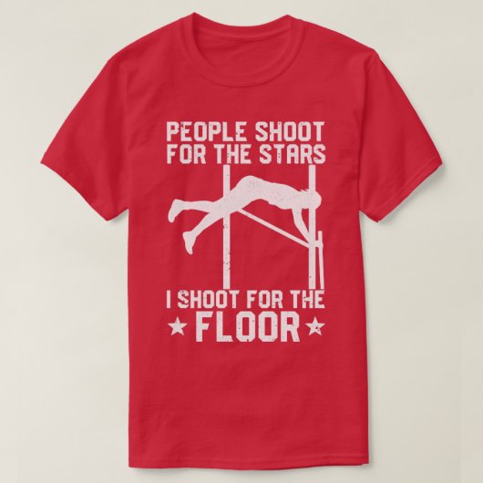 Funny Pole Vault-vault voor de vloer T-shirt (Design voorkant)