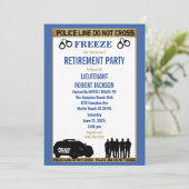 Funny Police Blue en White Retirement Kaart (Staand voorkant)