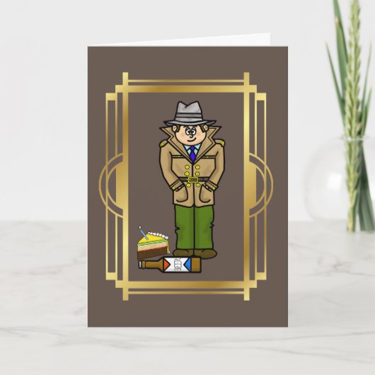 Funny Police Detective Birthday Card Kaart (Voorkant)
