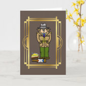 Funny Police Detective Birthday Card Kaart (Gele Bloem)
