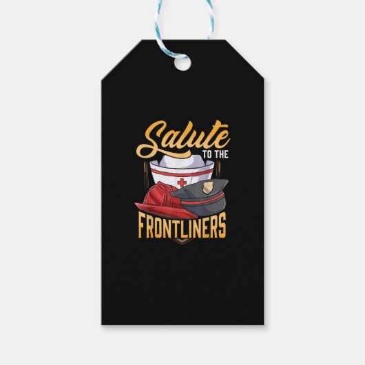 Funny Police Firefighter Frontliner Nurse Gifts Cadeaulabel (Voorkant)