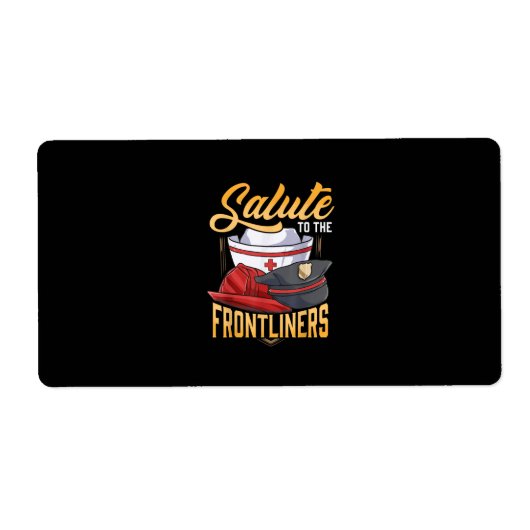 Funny Police Firefighter Frontliner Nurse Gifts Etiket (Voorkant)