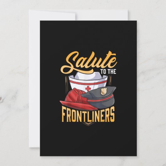 Funny Police Firefighter Frontliner Nurse Gifts Feestdagenkaart (Voorkant)