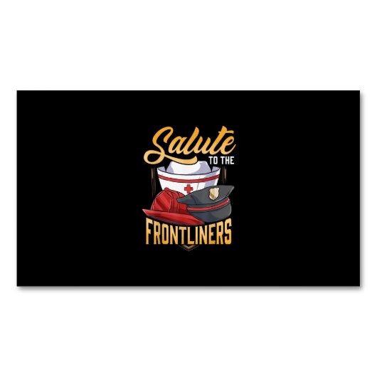 Funny Police Firefighter Frontliner Nurse Gifts Magnetisch Visitekaartje (Voorkant)