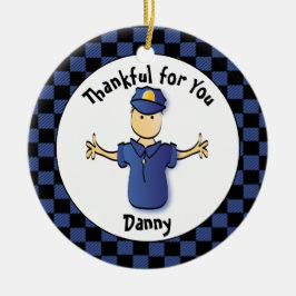 Funny Police Gift - Proud Police Officer Dank u Keramisch Ornament