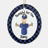 Funny Police Gift - Proud Police Officer Dank u Keramisch Ornament (Links)