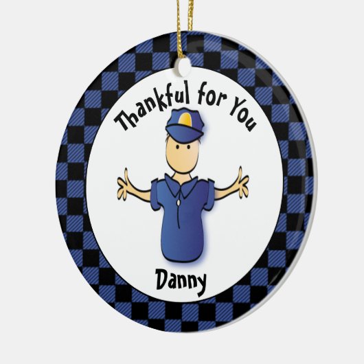 Funny Police Gift - Proud Police Officer Dank u Keramisch Ornament (Links)