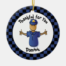 Funny Police Gift - Proud Police Officer Dank u Keramisch Ornament