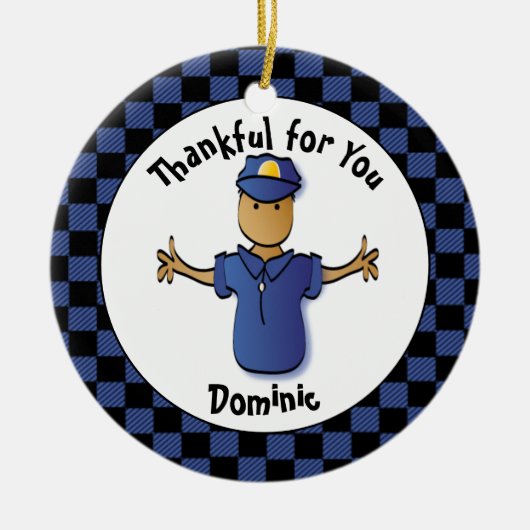 Funny Police Gift - Proud Police Officer Dank u Keramisch Ornament (Voorkant)