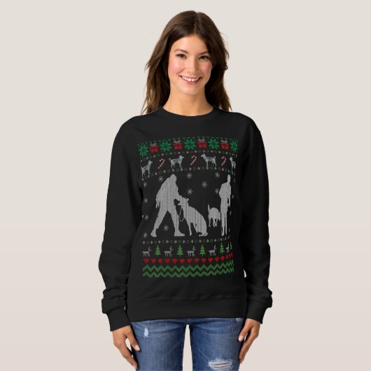 Funny Police K9 Dog Ugly KerstSweater Trui (Voorkant volledig)